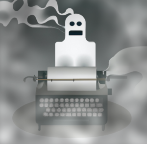 Geist kommt aus Schreibmaschine