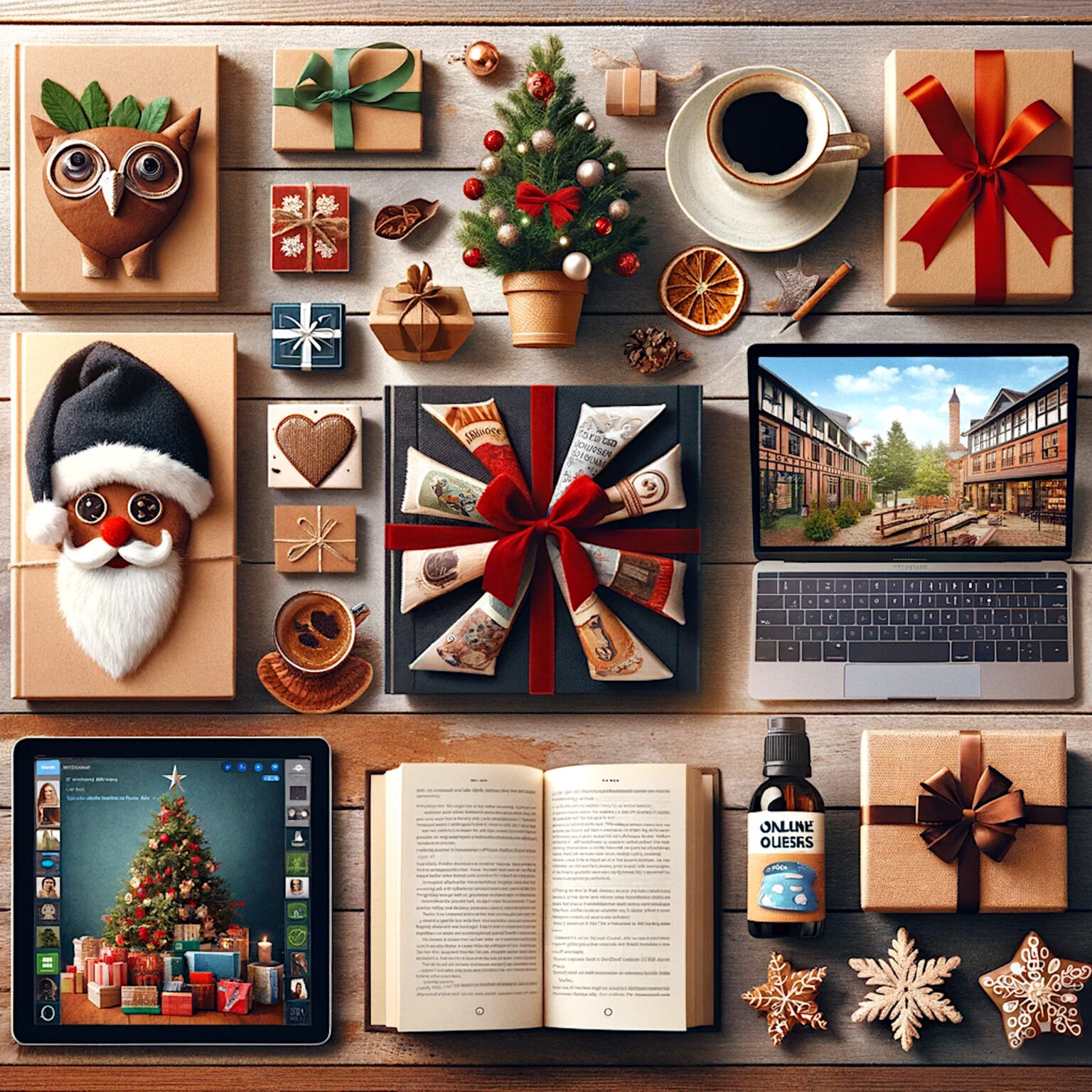 Weihnachtsgrüße, Geschenke-Collage